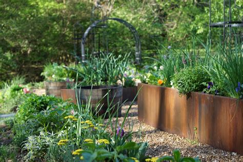 corten steel raised garden bed